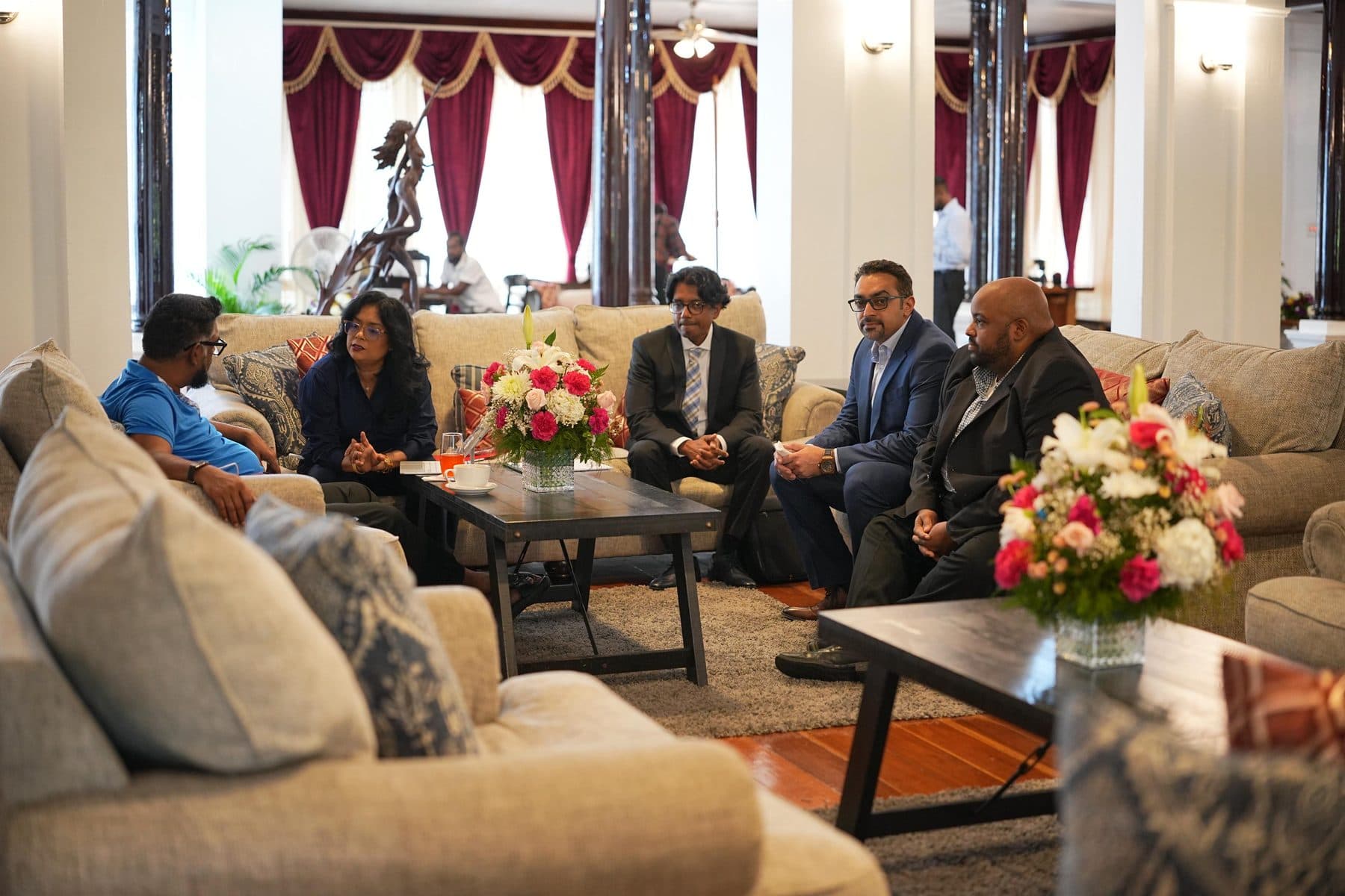 Sagga & Van West and Ceperia Global in a strategic session at the Office of the President, Guyana